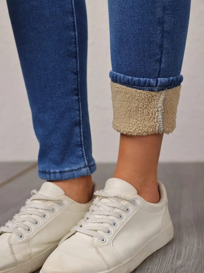 Jeans foderati in pile