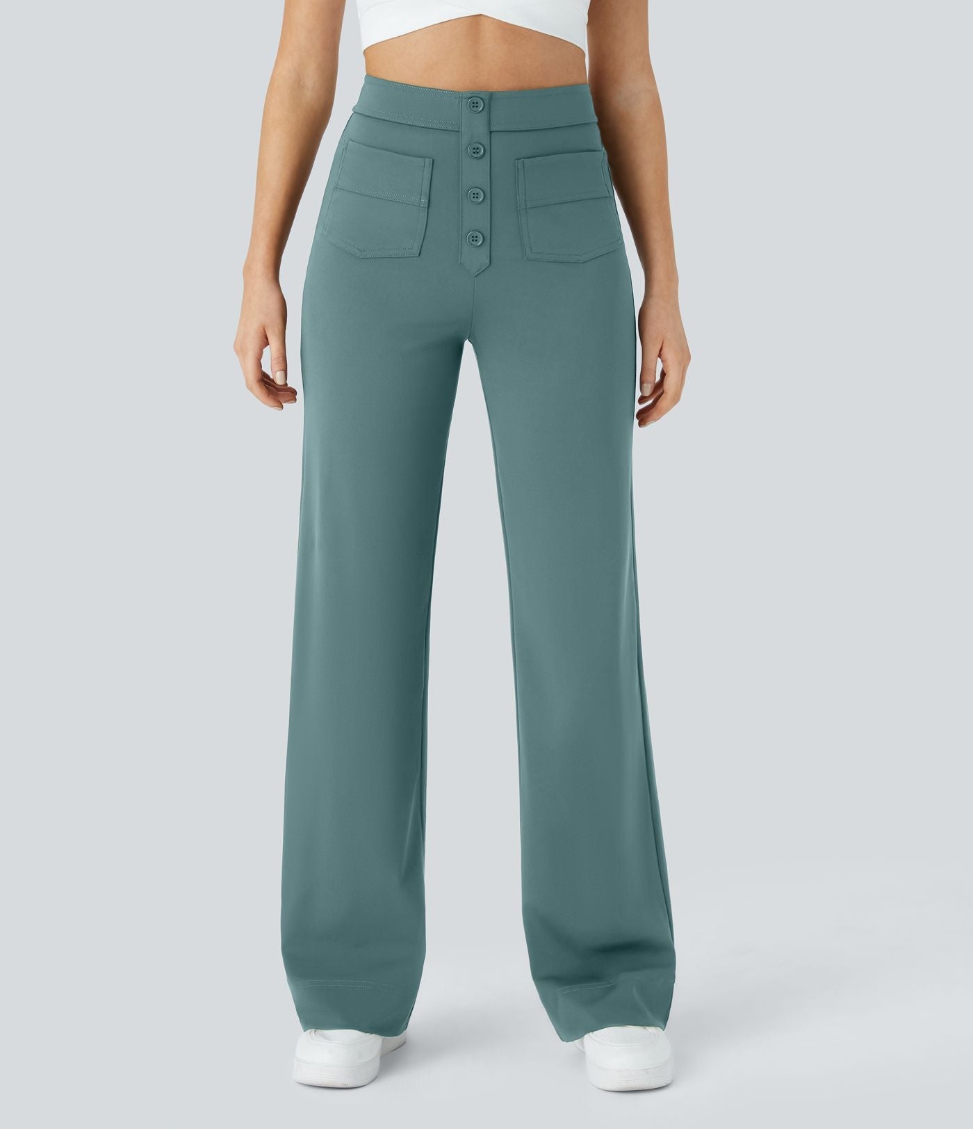 Jade - Pantaloni Casual Elasticizzati a Vita Alta