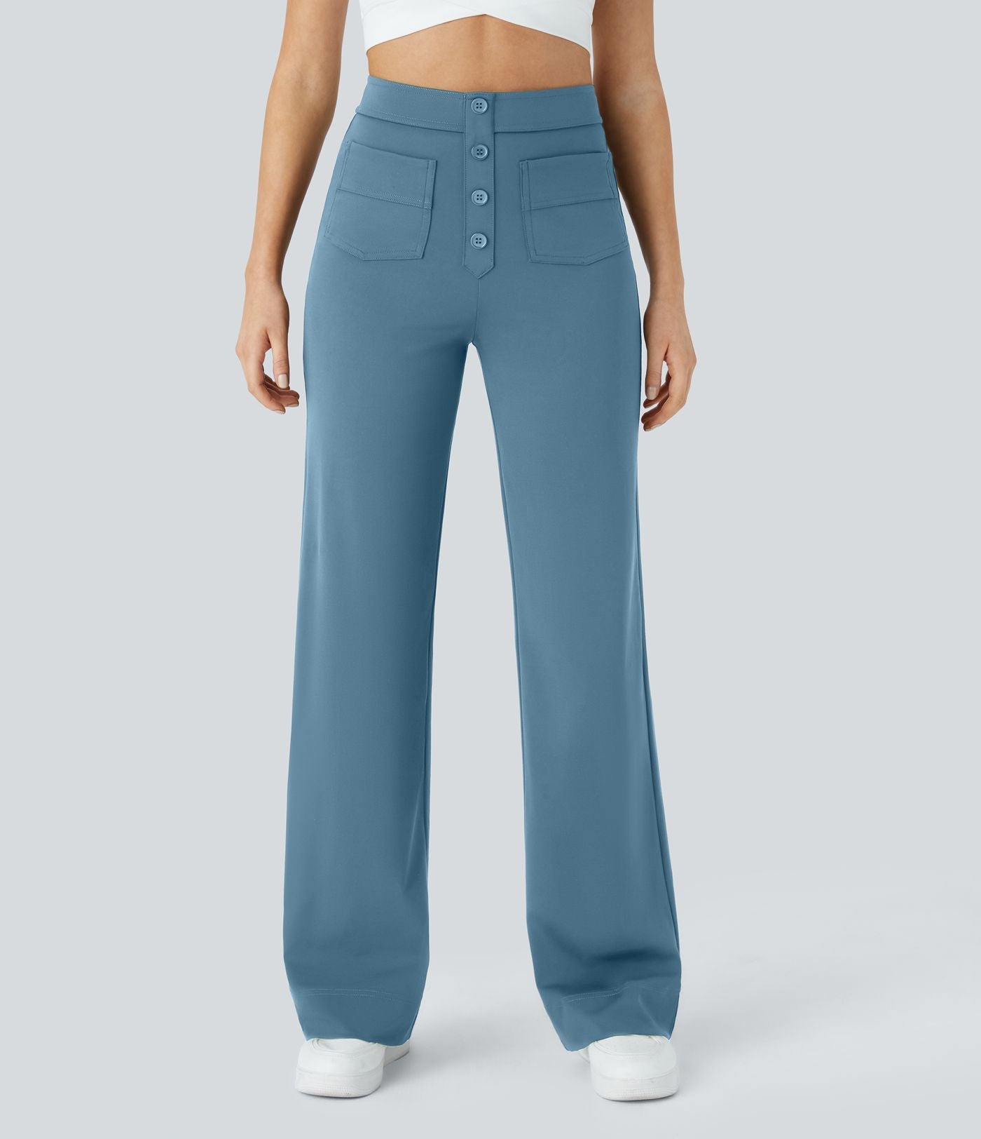 Jade - Pantaloni Casual Elasticizzati a Vita Alta