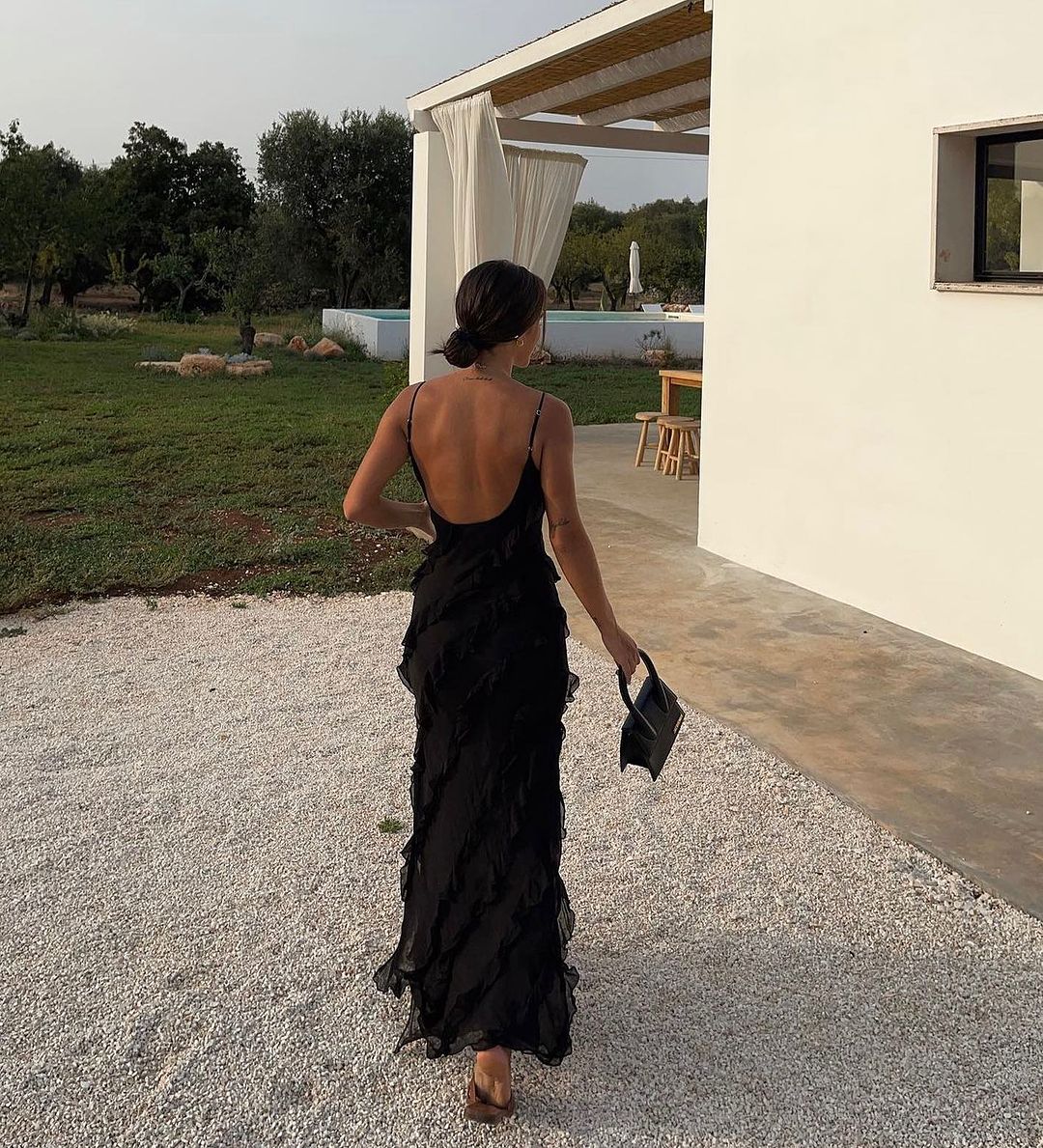 Zara – Abito lungo con volant a balze