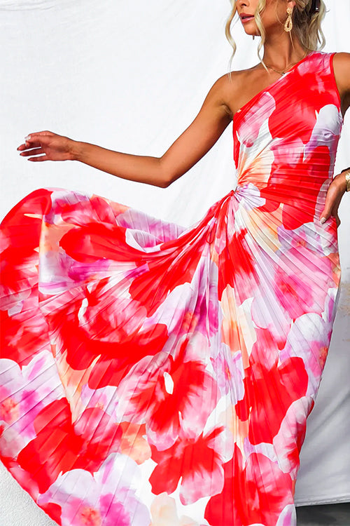 Sophie – One Shoulder Pleated Midi Dress