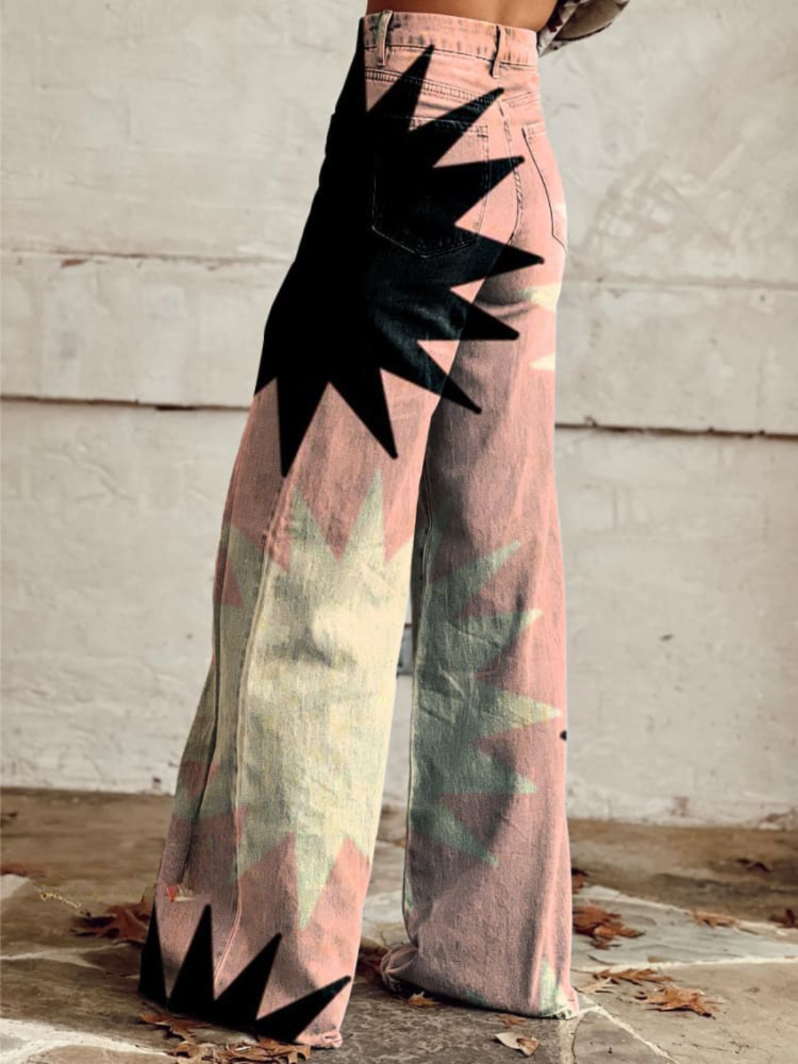 ARLENA – Pantaloni a gamba larga con motivo geometrico