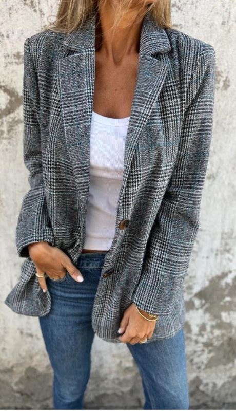 Elaina - Elegante Blazer Invernale a Quadri