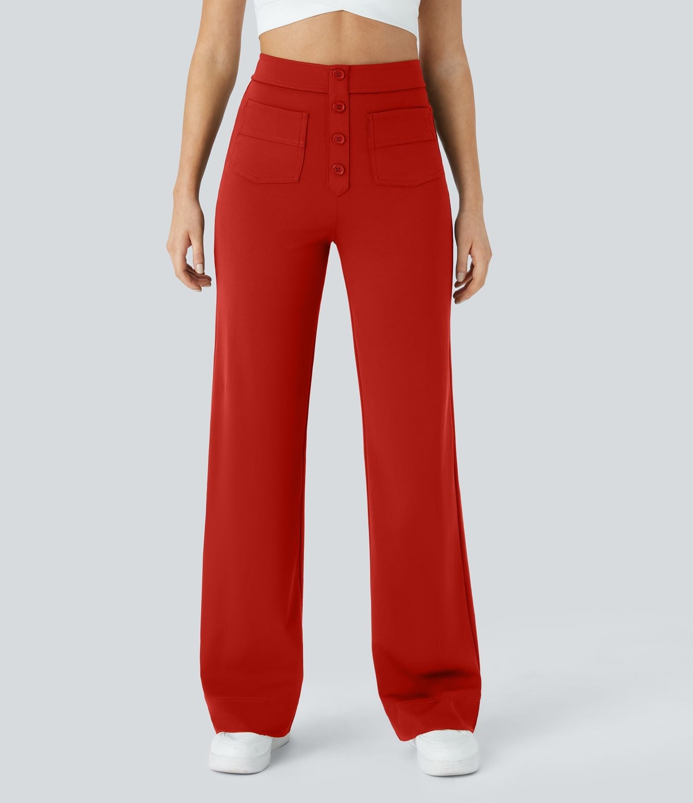 Jade - Pantaloni Casual Elasticizzati a Vita Alta