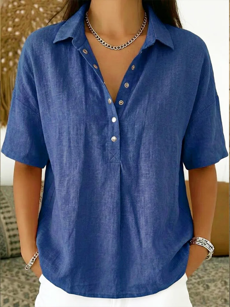 VITTORIA COMO | BLUSA CON BOTTONI E SCOLLO A V DA DONNA