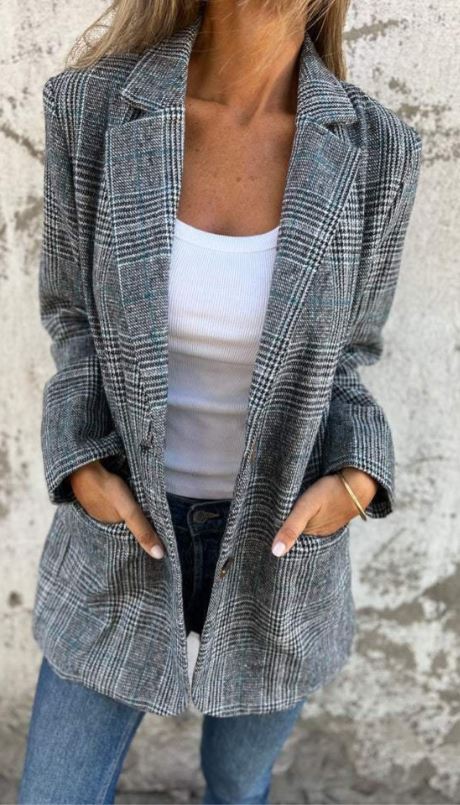 Elaina - Elegante Blazer Invernale a Quadri