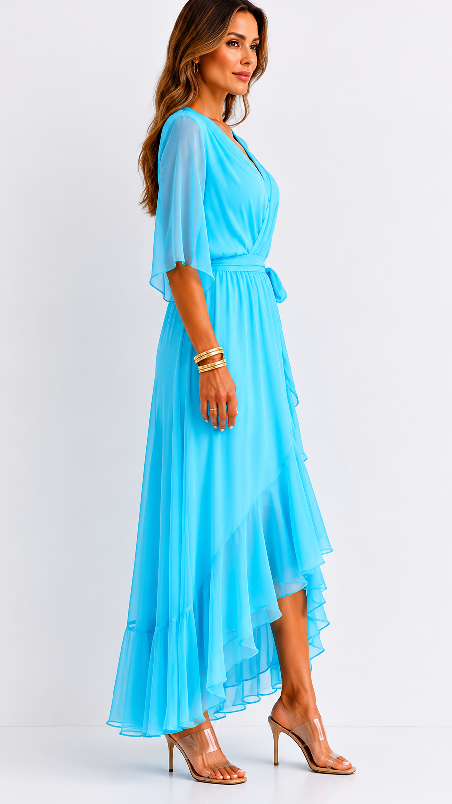 VITTORIA COMO | ABITO IN CHIFFON WRAP DA DONNA