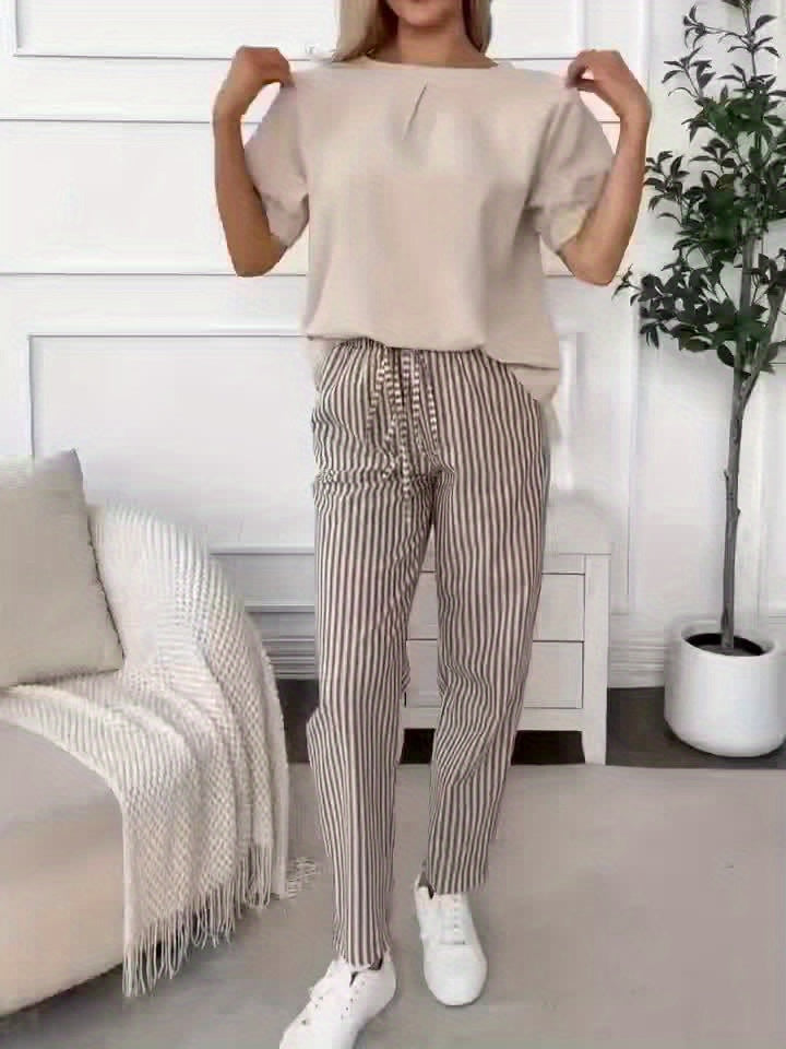 VITTORIA COMO | PANTALONI LARGHI A RIGHE DA DONNA
