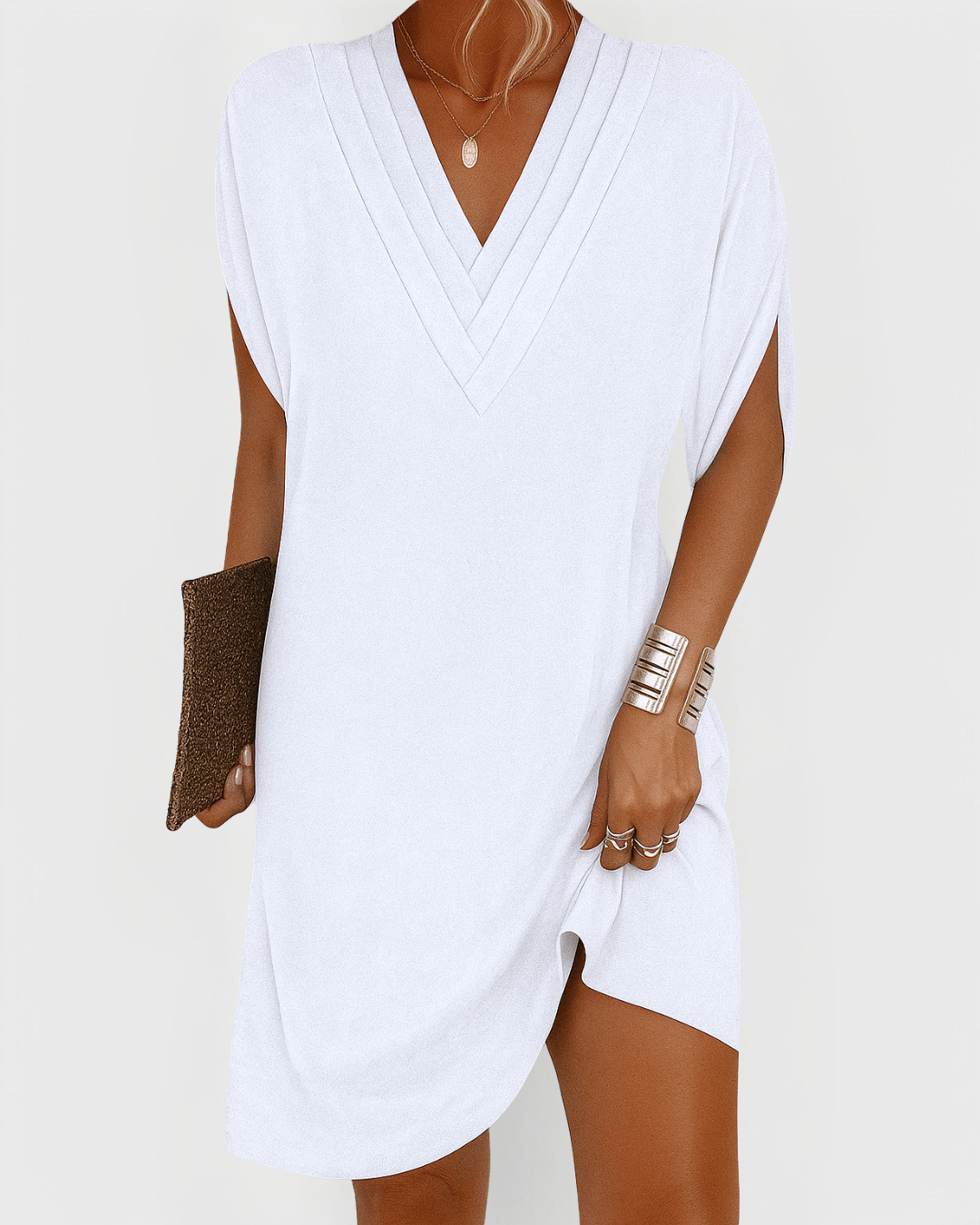 VITTORIA COMO | ABITO CHIC CON SCOLLO A V PER DONNA