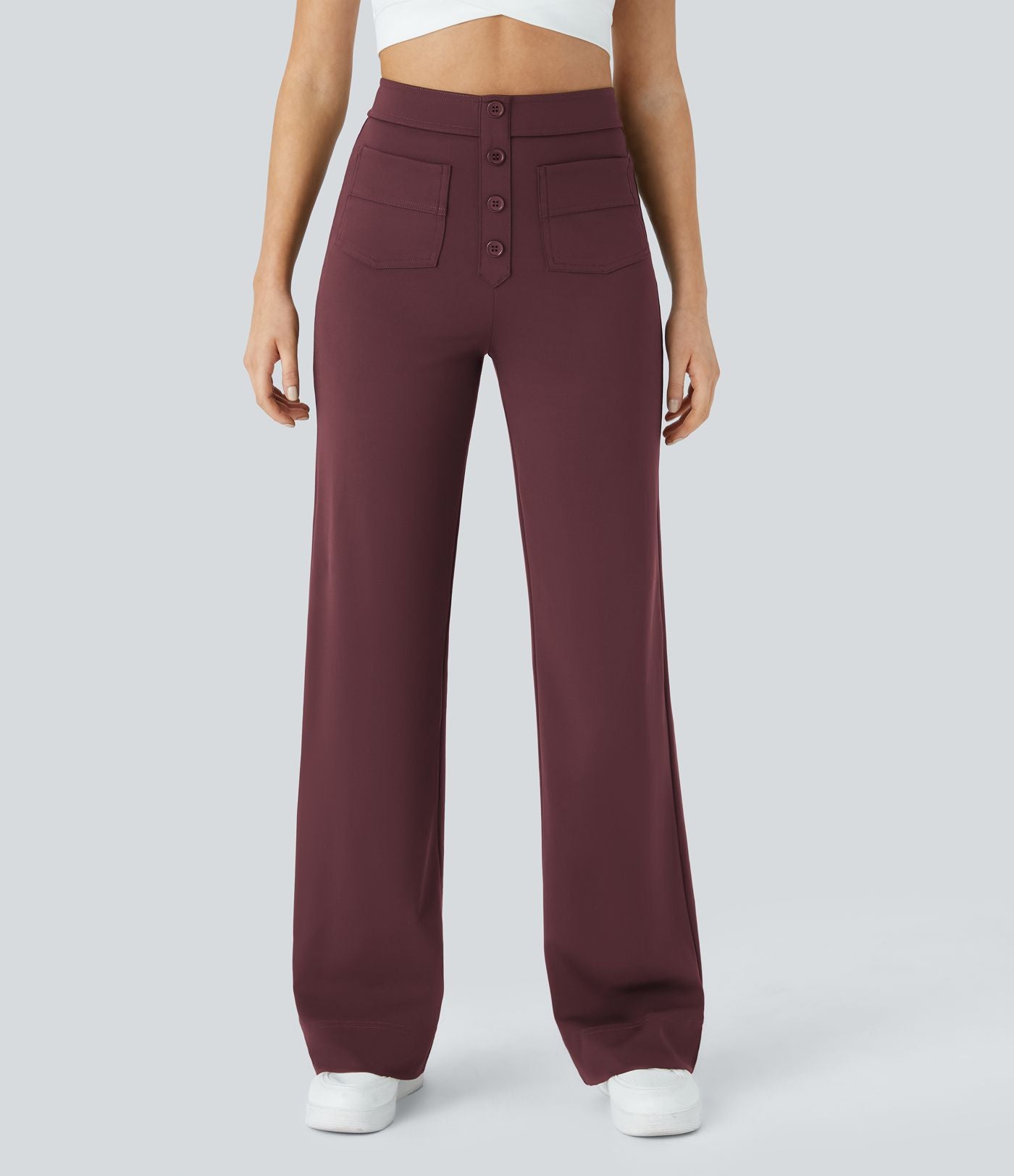 Jade - Pantaloni Casual Elasticizzati a Vita Alta