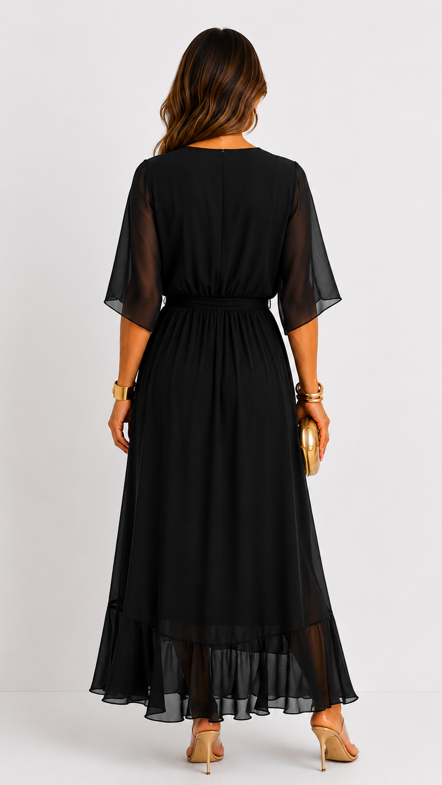 VITTORIA COMO | ABITO IN CHIFFON WRAP DA DONNA