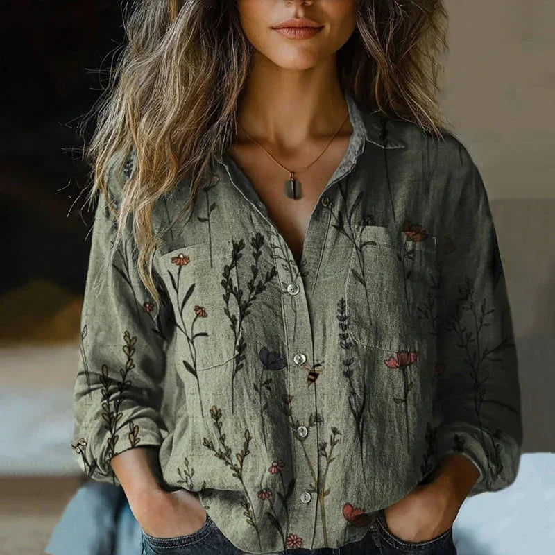 Nives™ – Bohemian Pattern Vintage Blouse