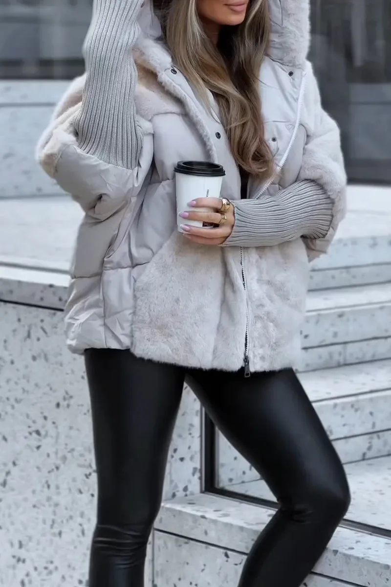 Bomber jacket with hood