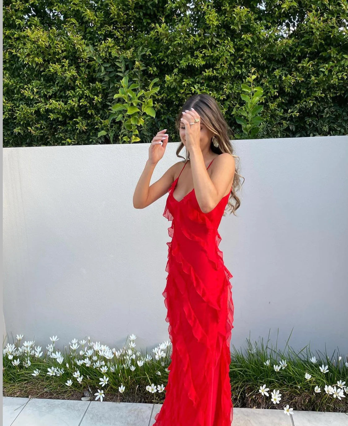 Zara – Abito lungo con volant a balze