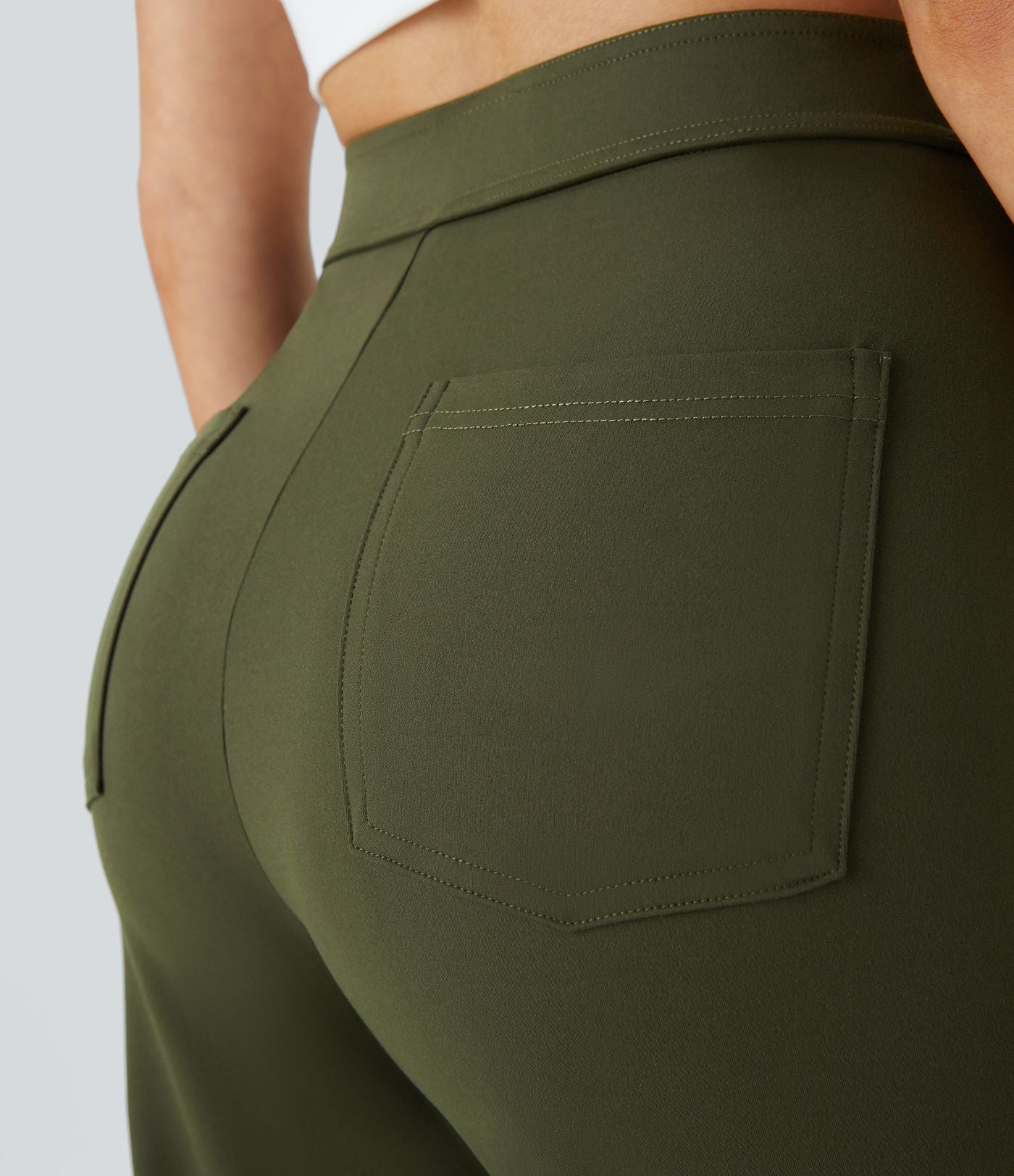 Jade - Pantaloni Casual Elasticizzati a Vita Alta