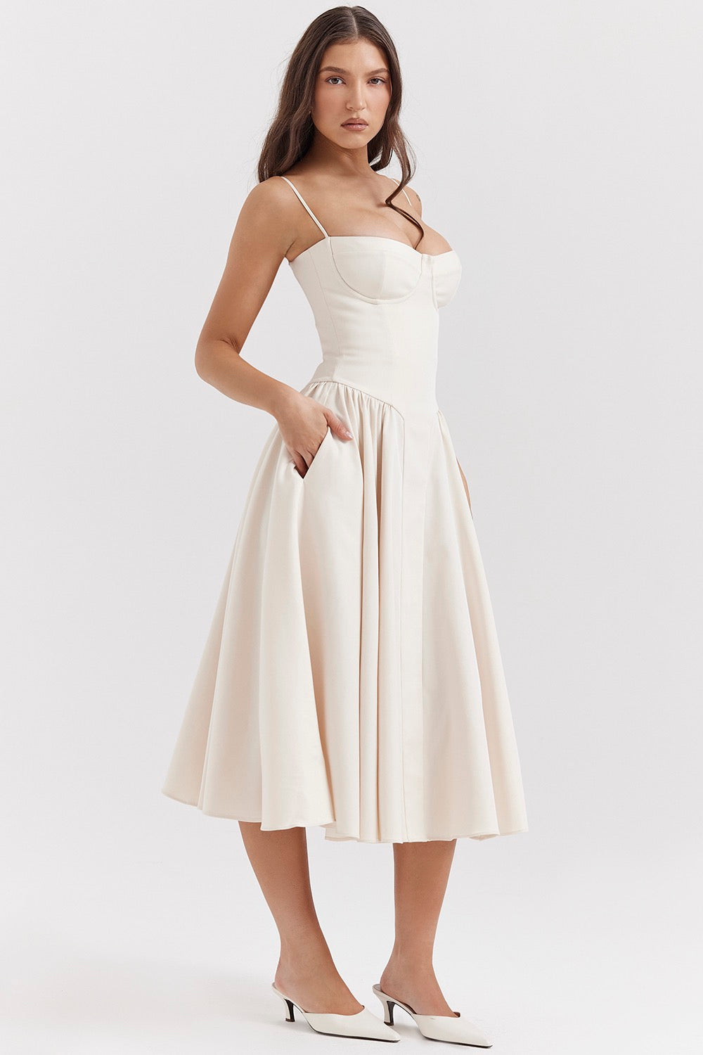 Agnese – Vestito Midi con Corpetto a Corsetto