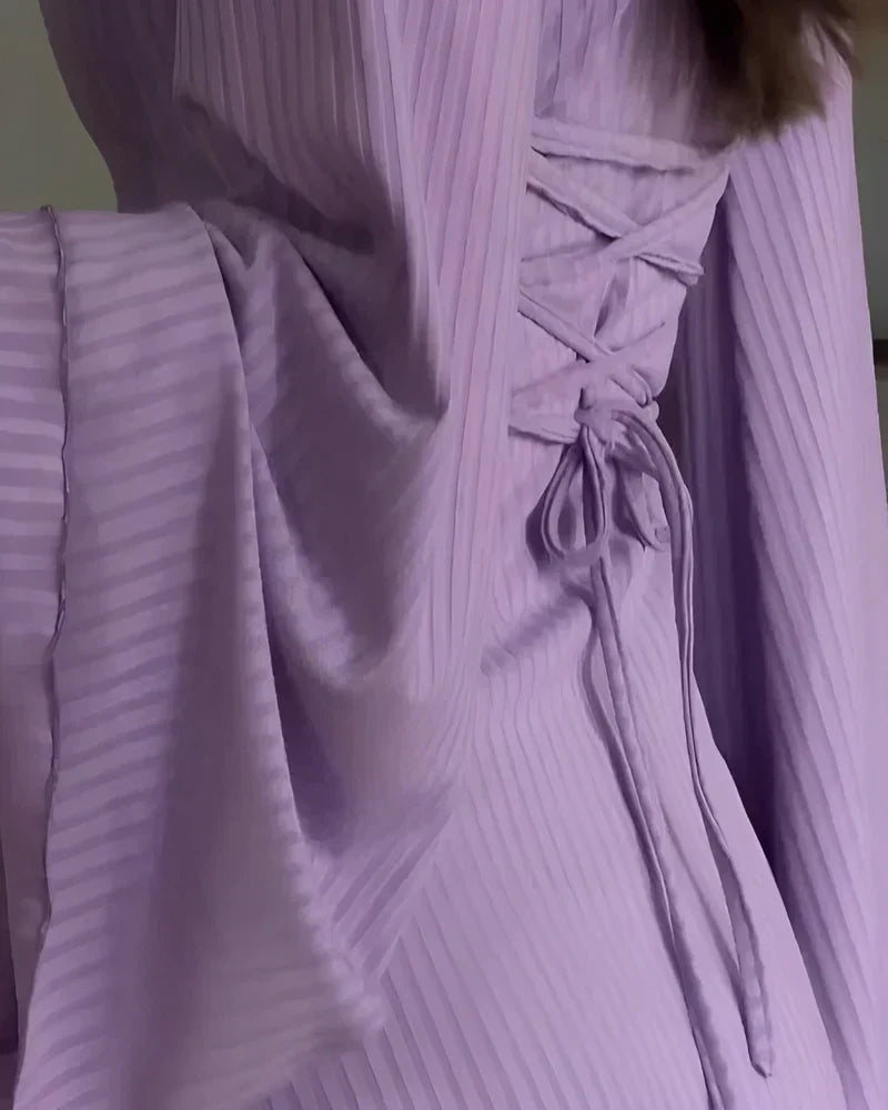 Charlotte – Abito da sera elegante a costine con fiocco posteriore