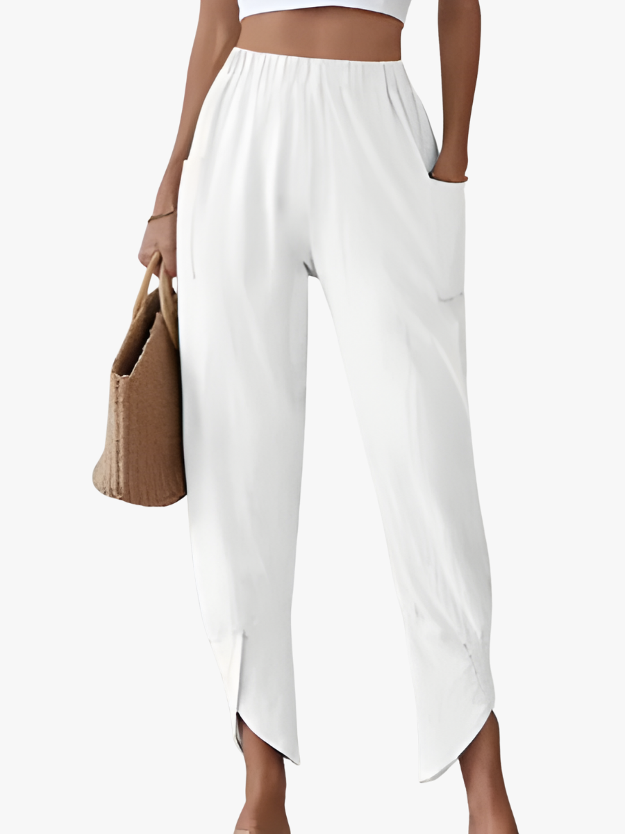 VITTORIA COMO | PANTALONI DRITTI IN LINO DA DONNA