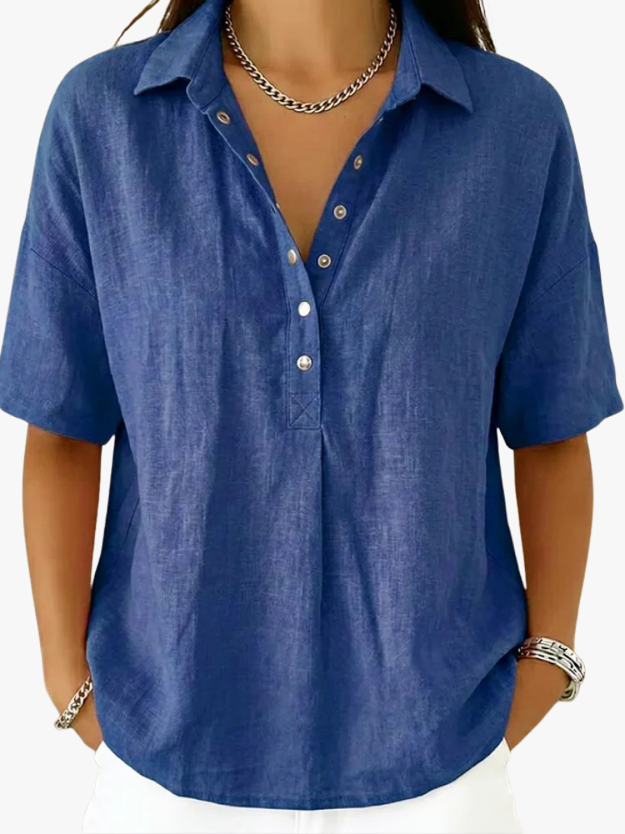 VITTORIA COMO | BLUSA CON BOTTONI E SCOLLO A V DA DONNA