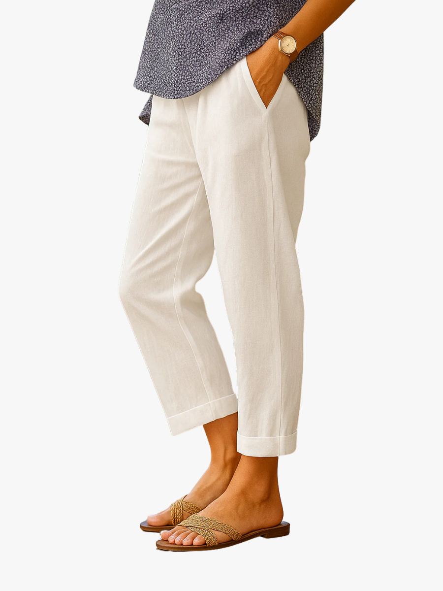 VITTORIA COMO | PANTALONE IN LINO FIT RELAXED DA DONNA