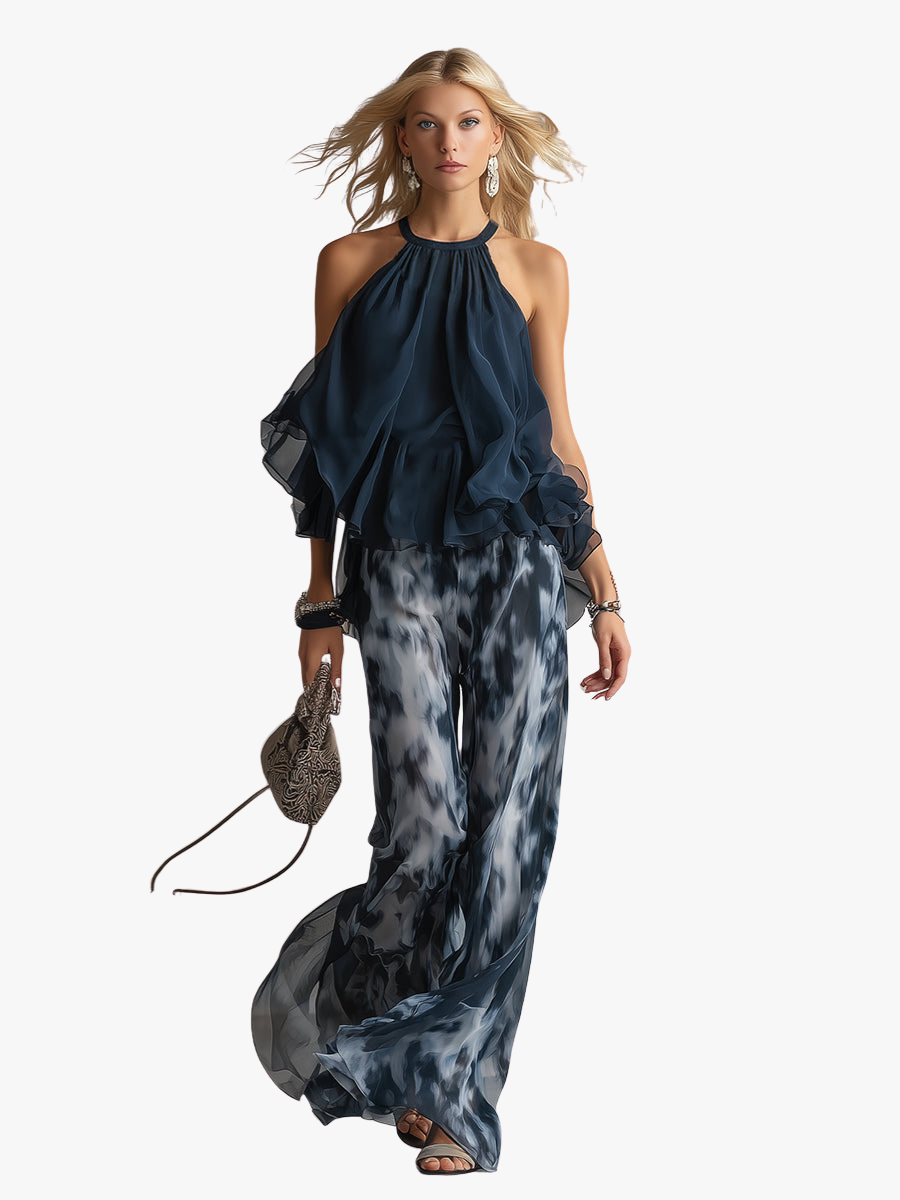 VITTORIA COMO | COMPLETO PANTALONE FLUIDO PER DONNA