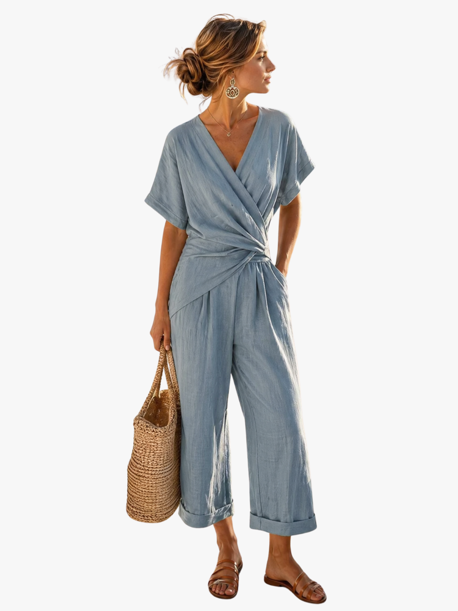 VITTORIA COMO | COMPLETO CON PANTALONI RISVOLTATI DA DONNA