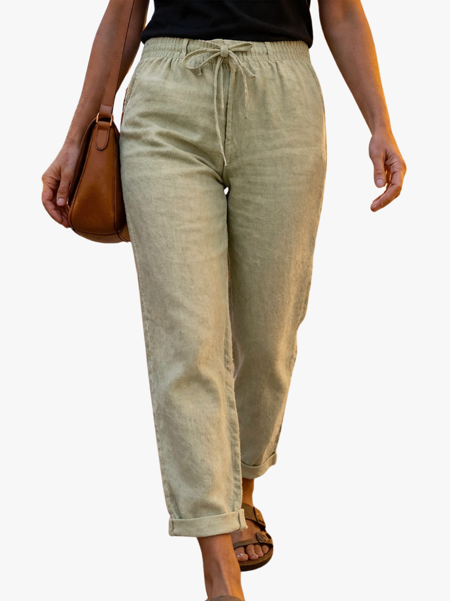 VITTORIA COMO | PANTALONI ESTIVI A VITA ALTA DA DONNA