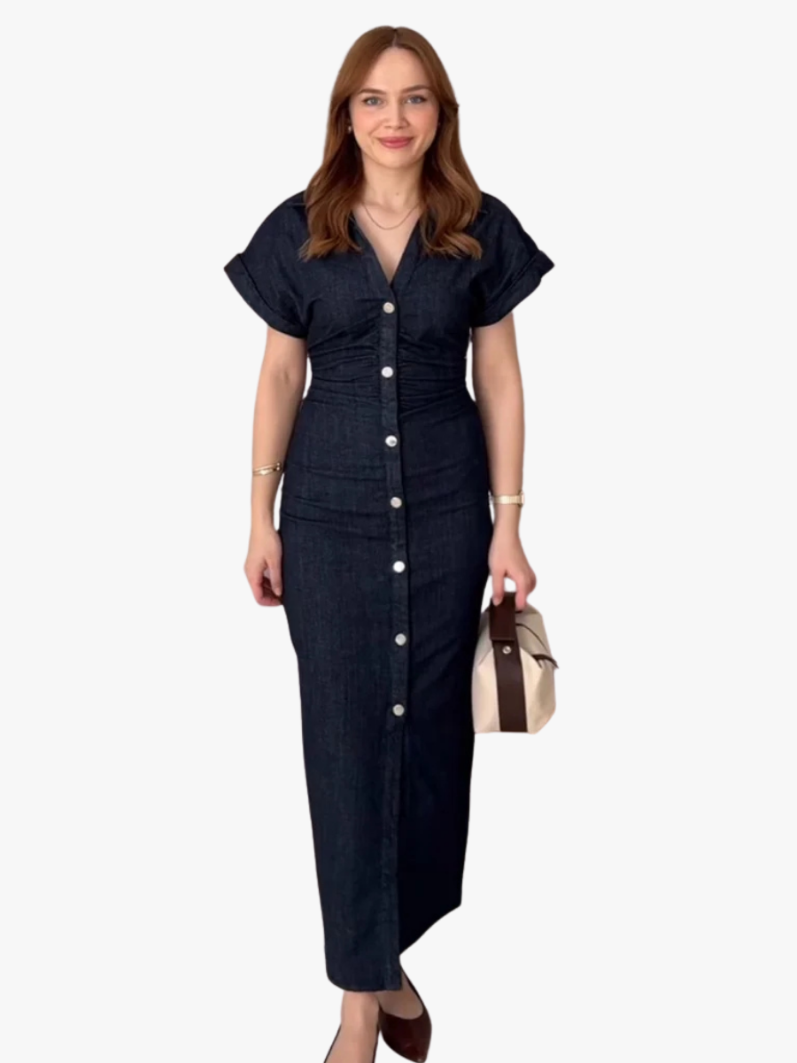 VITTORIA COMO | ABITO MIDI IN DENIM PER DONNA