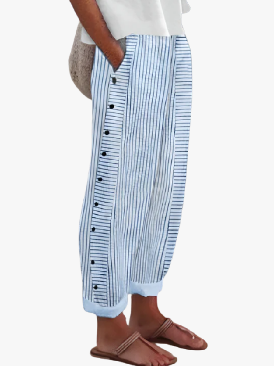VITTORIA COMO | PANTALONI FLUIDI A RIGHE DA DONNA