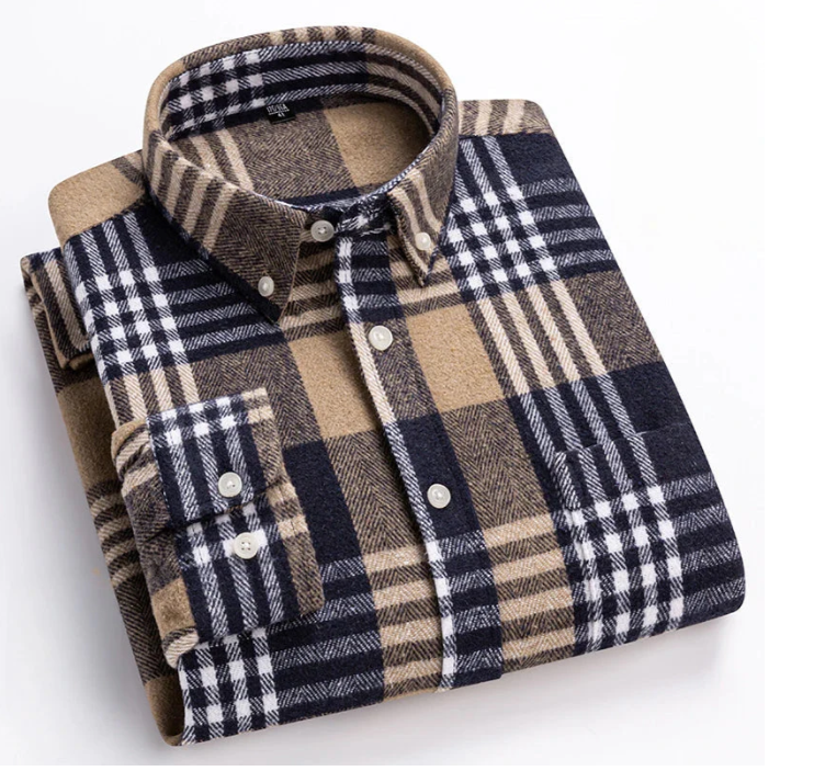 Jackson Vale - Camicia a quadri in cotone a maniche lunghe