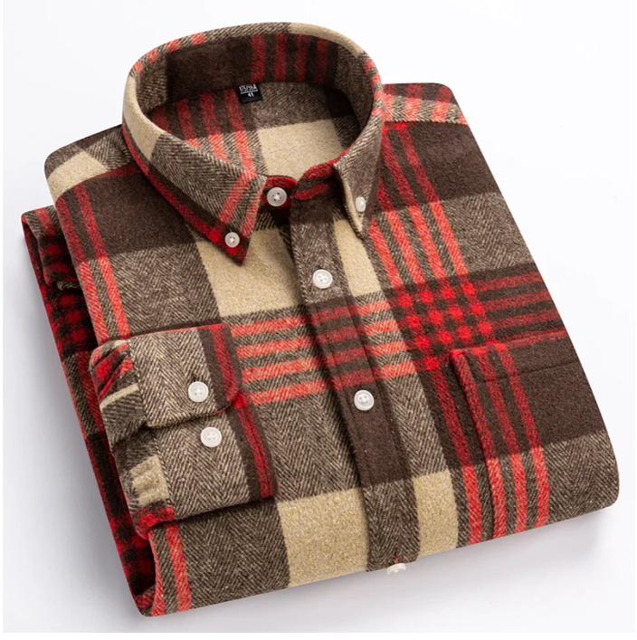 Jackson Vale - Camicia a quadri in cotone a maniche lunghe