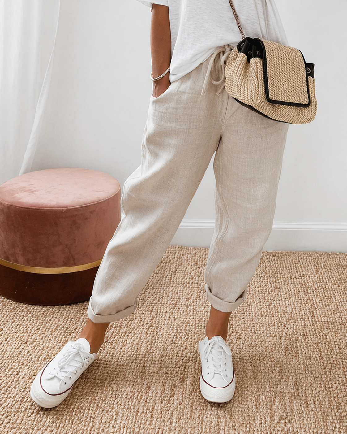 VITTORIA COMO | PANTALONI IN LINO RILASSATI DA DONNA