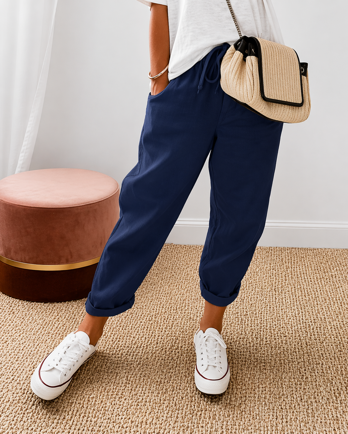 VITTORIA COMO | PANTALONI IN LINO RILASSATI DA DONNA