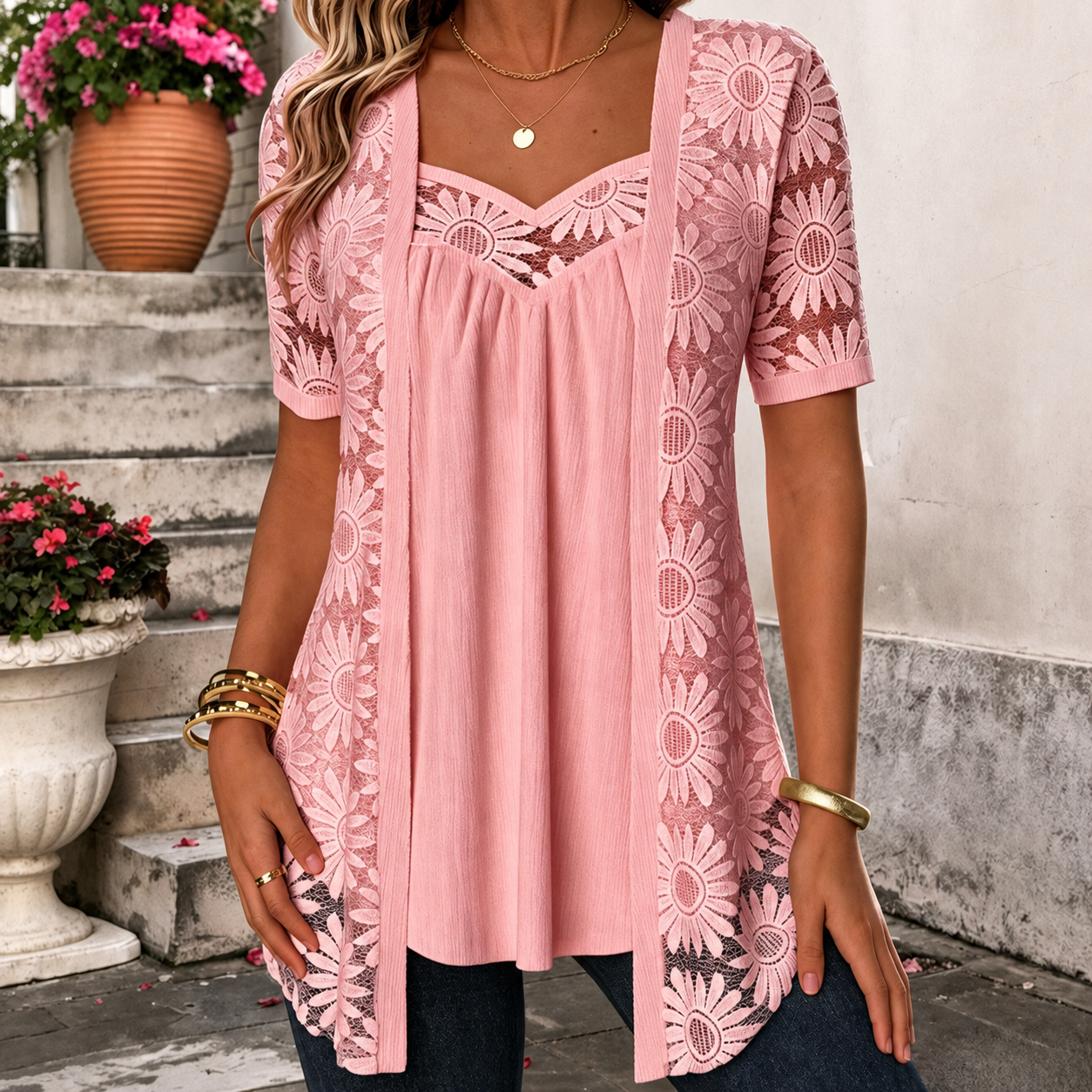 VITTORIA COMO | BLUSA IN PIZZO DA DONNA
