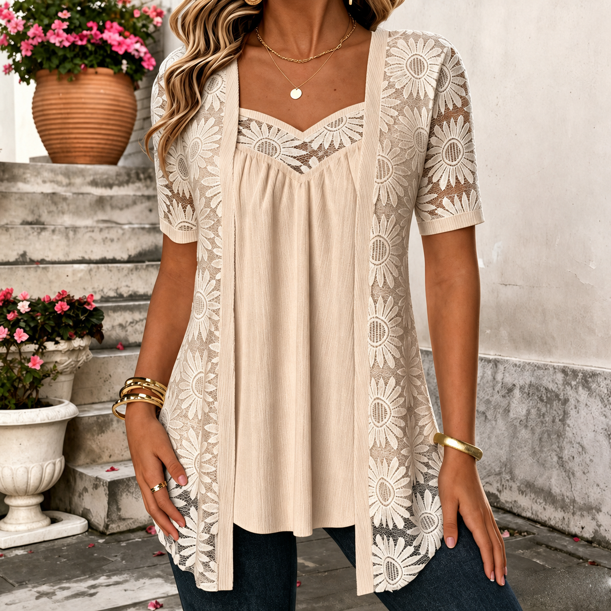 VITTORIA COMO | BLUSA IN PIZZO DA DONNA