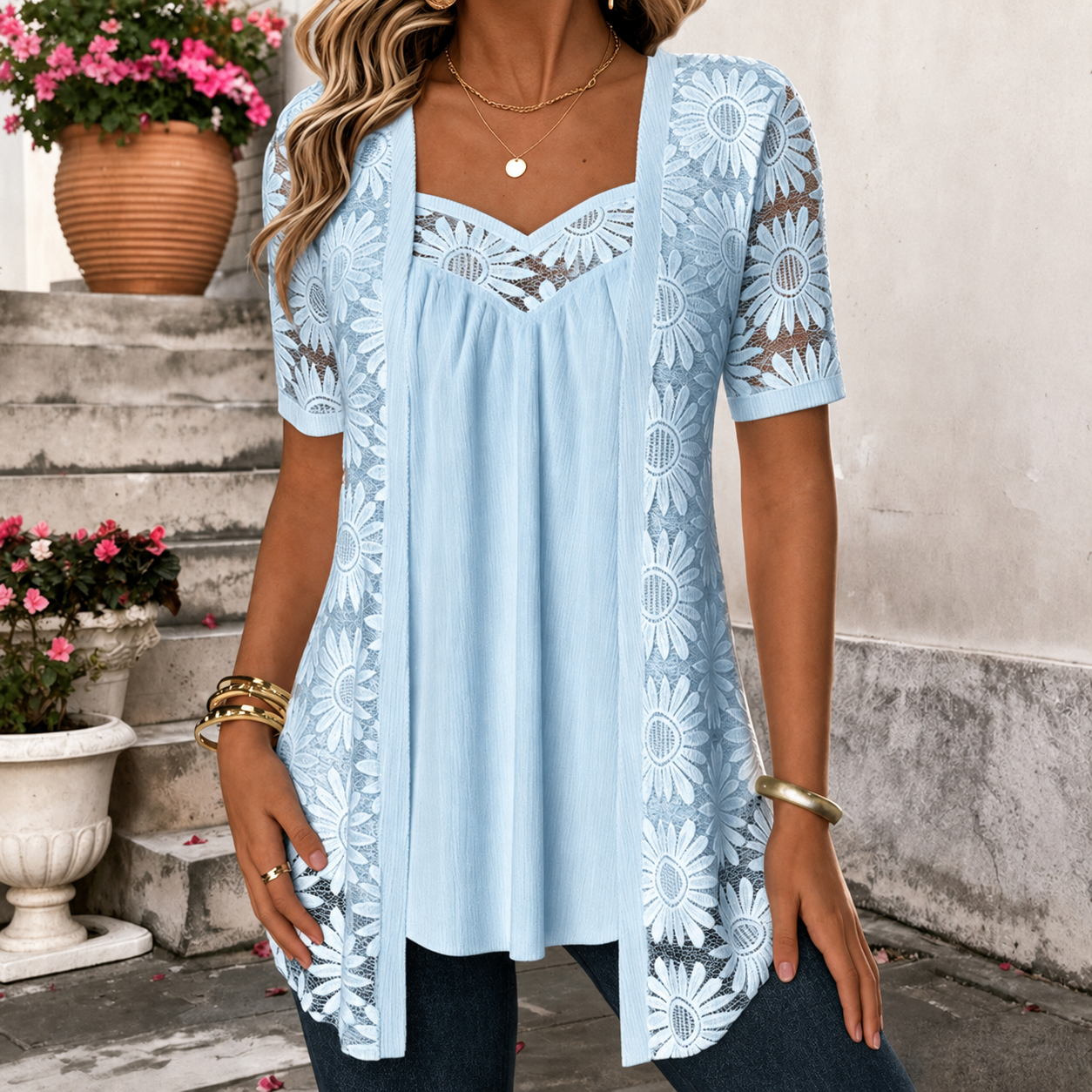 VITTORIA COMO | BLUSA IN PIZZO DA DONNA