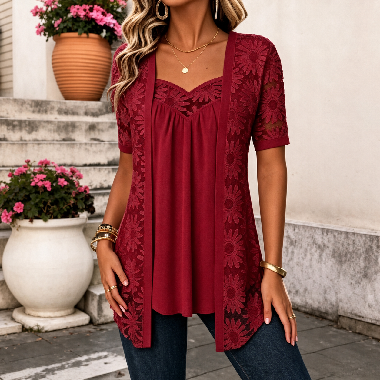 VITTORIA COMO | BLUSA IN PIZZO DA DONNA