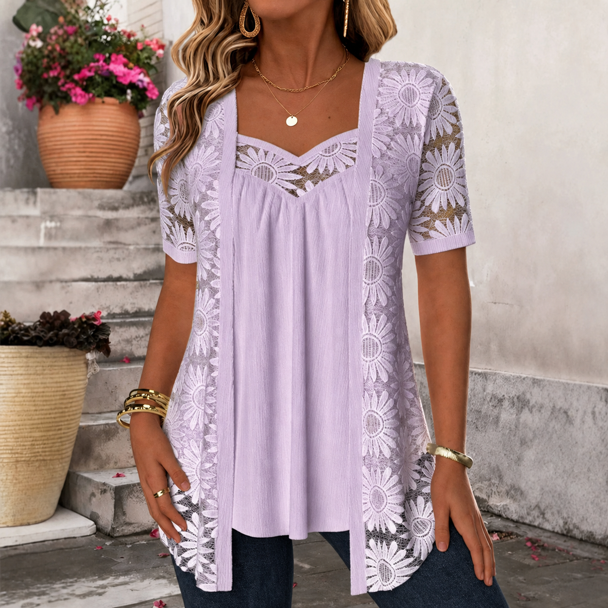 VITTORIA COMO | BLUSA IN PIZZO DA DONNA