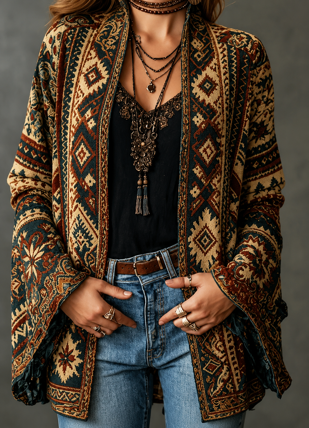 VITTORIA COMO | GIACCA BOHO IN VELLUTO DA DONNA