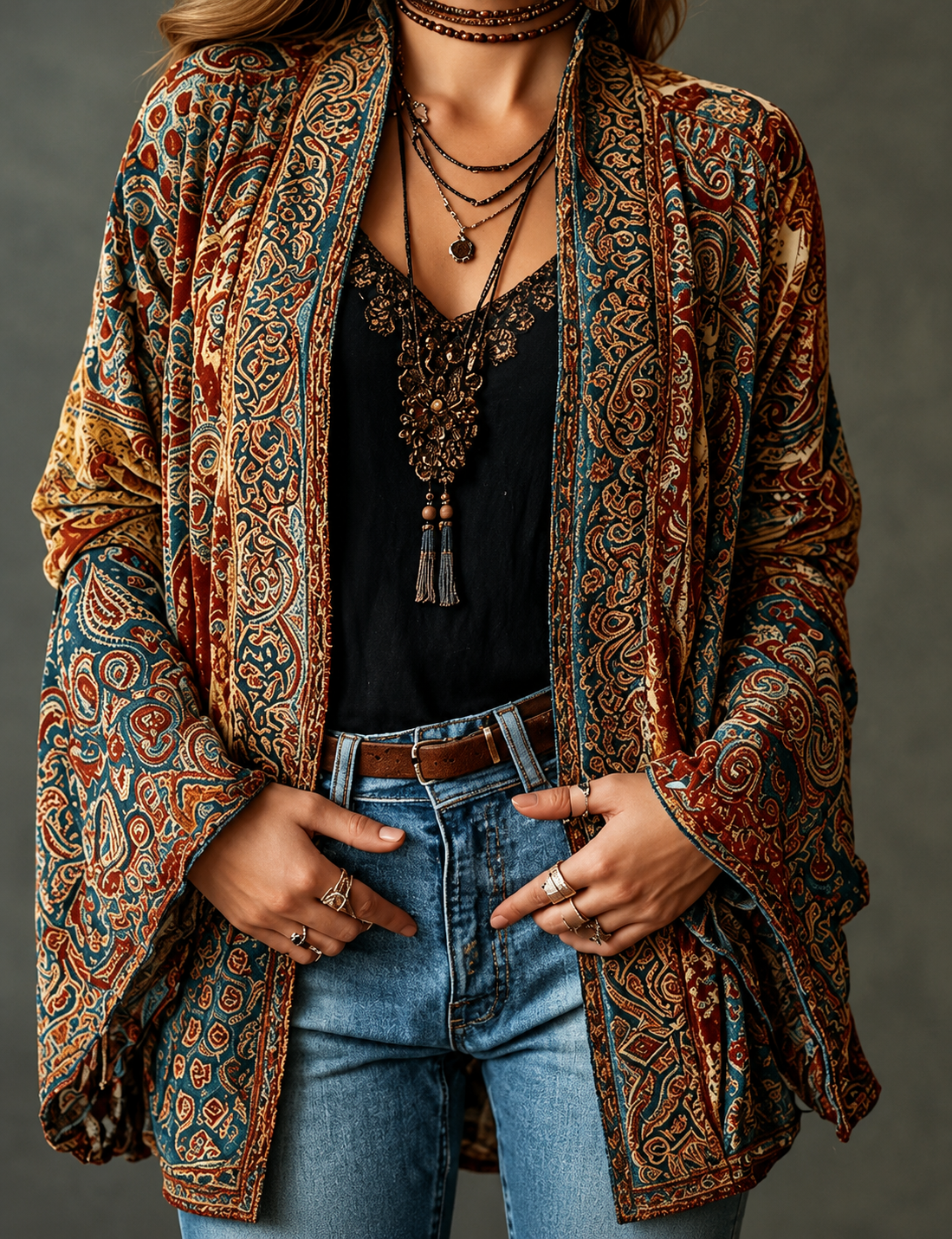 VITTORIA COMO | GIACCA BOHO IN VELLUTO DA DONNA