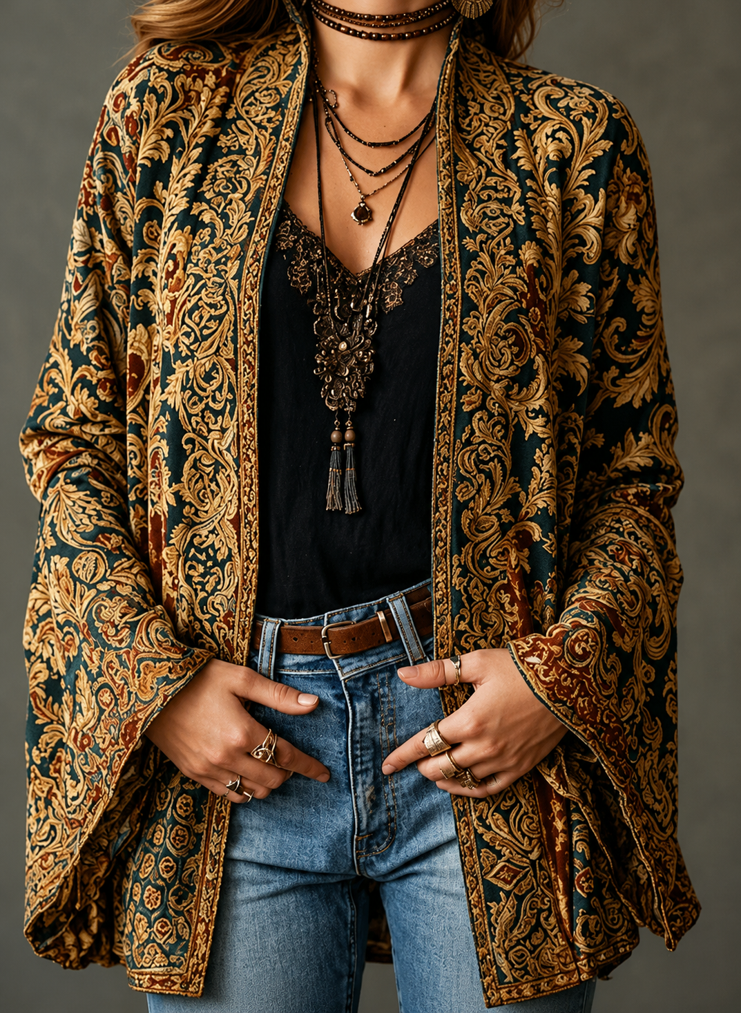 VITTORIA COMO | GIACCA BOHO IN VELLUTO DA DONNA