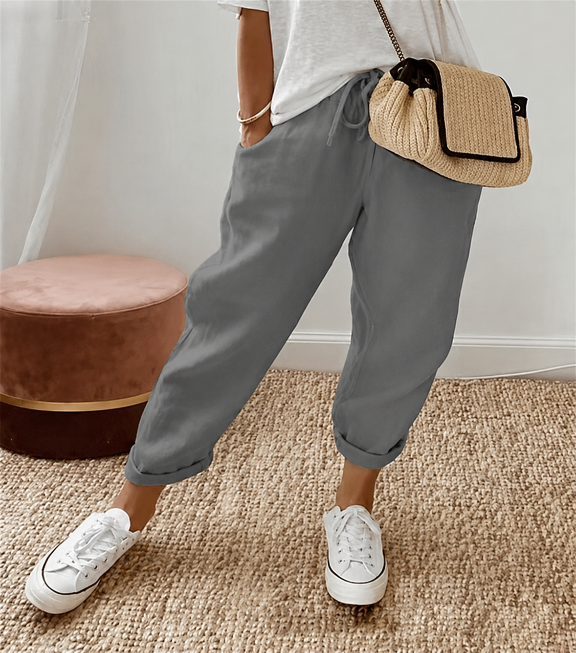 VITTORIA COMO | PANTALONI IN LINO RILASSATI DA DONNA
