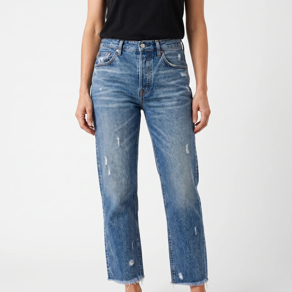 Denimara - Jeans Cropped Donna Dal Taglio Dritto Uscite Informali