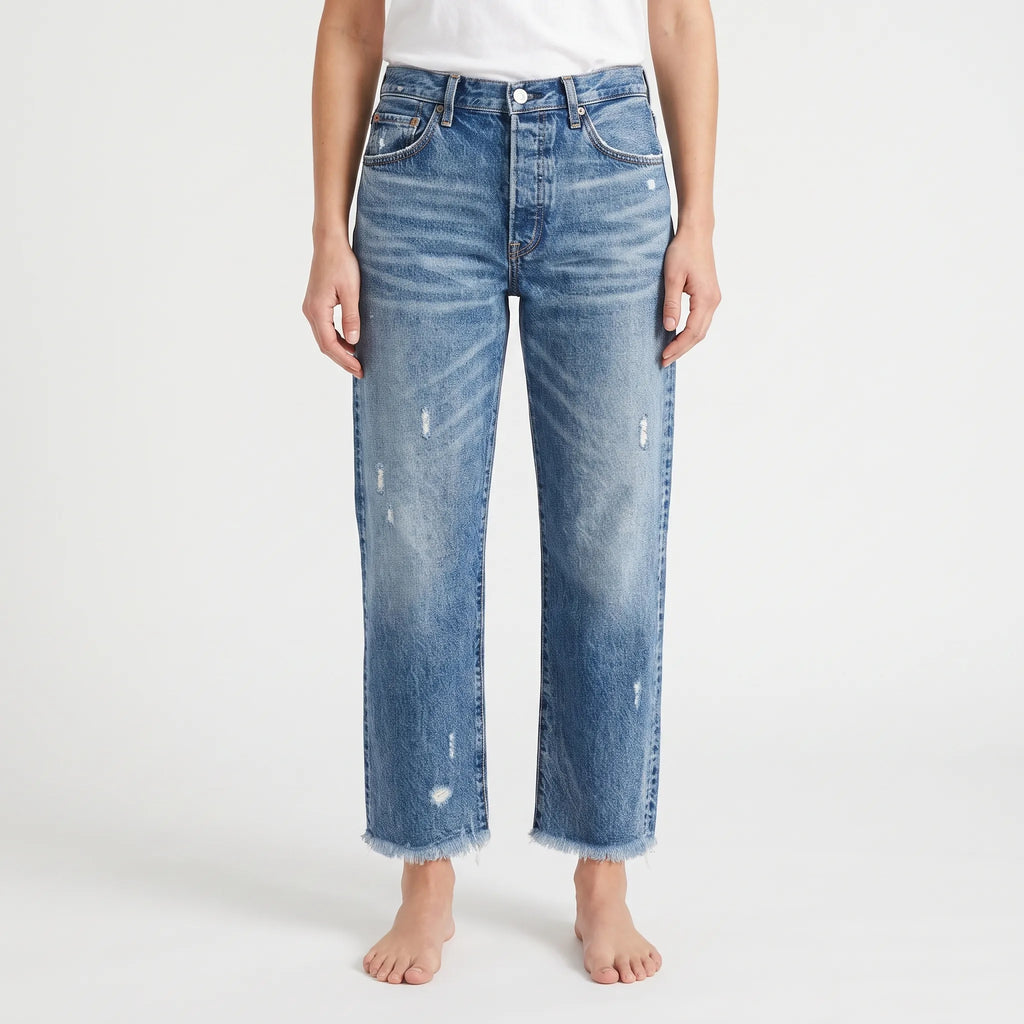 Denimara - Jeans Cropped Donna Dal Taglio Dritto Uscite Informali