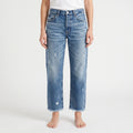 Denimara - Jeans Cropped Donna Dal Taglio Dritto Uscite Informali
