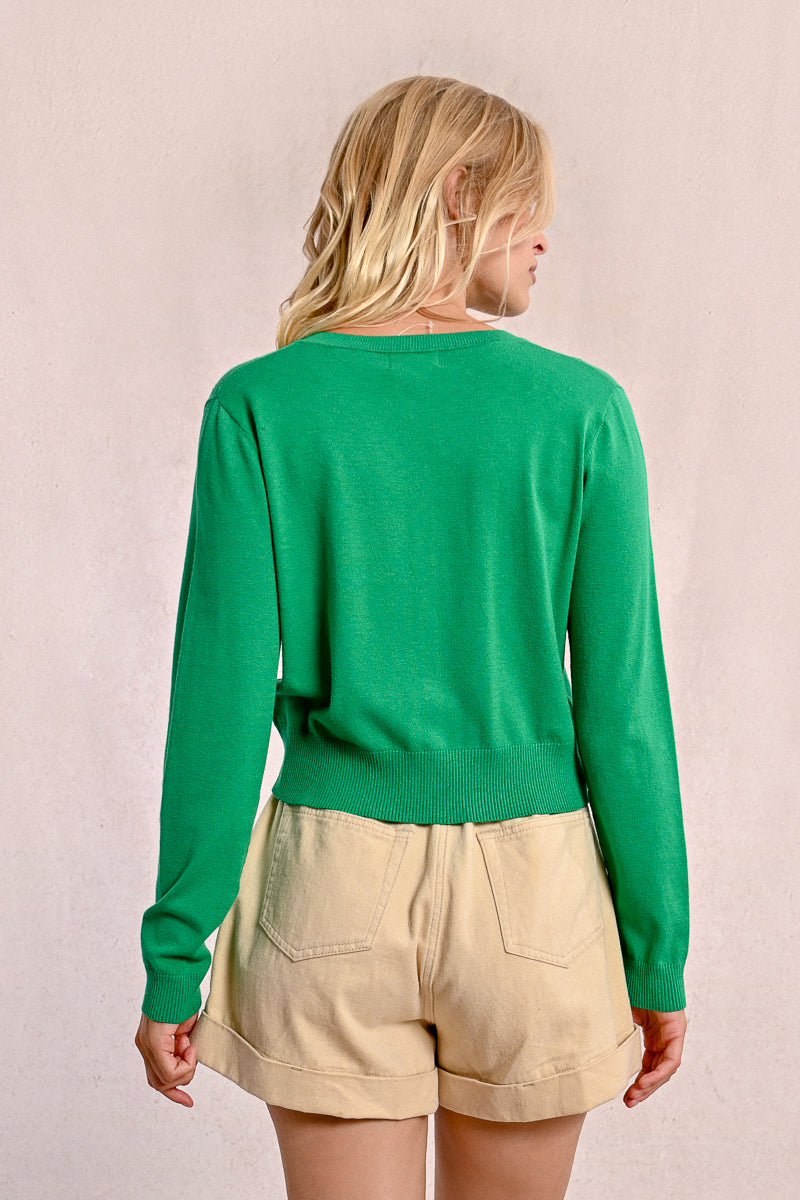 Daisy – Cardigan estivo leggero verde