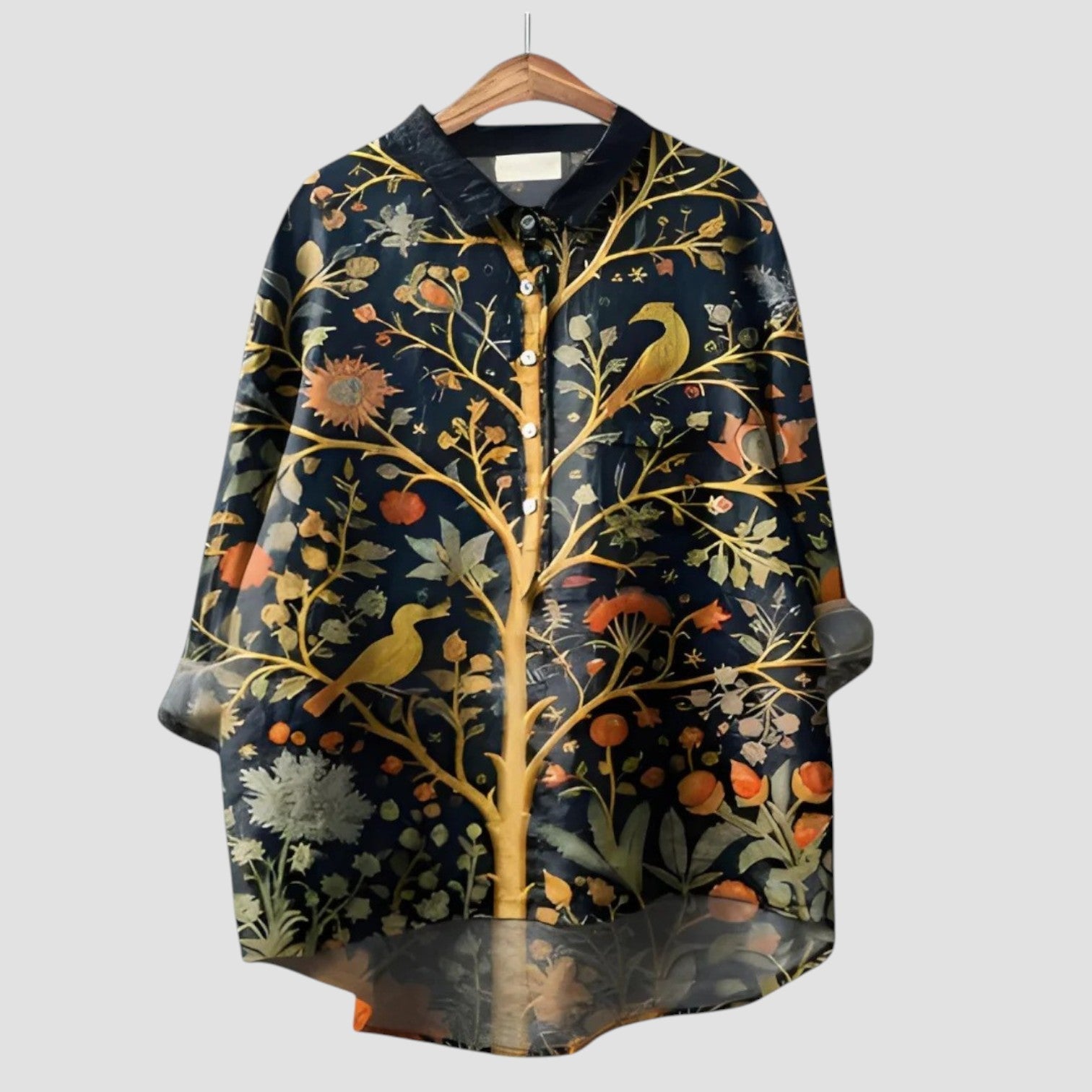 ALMA | Camicia Oversize con Stampa Bosco Incantato