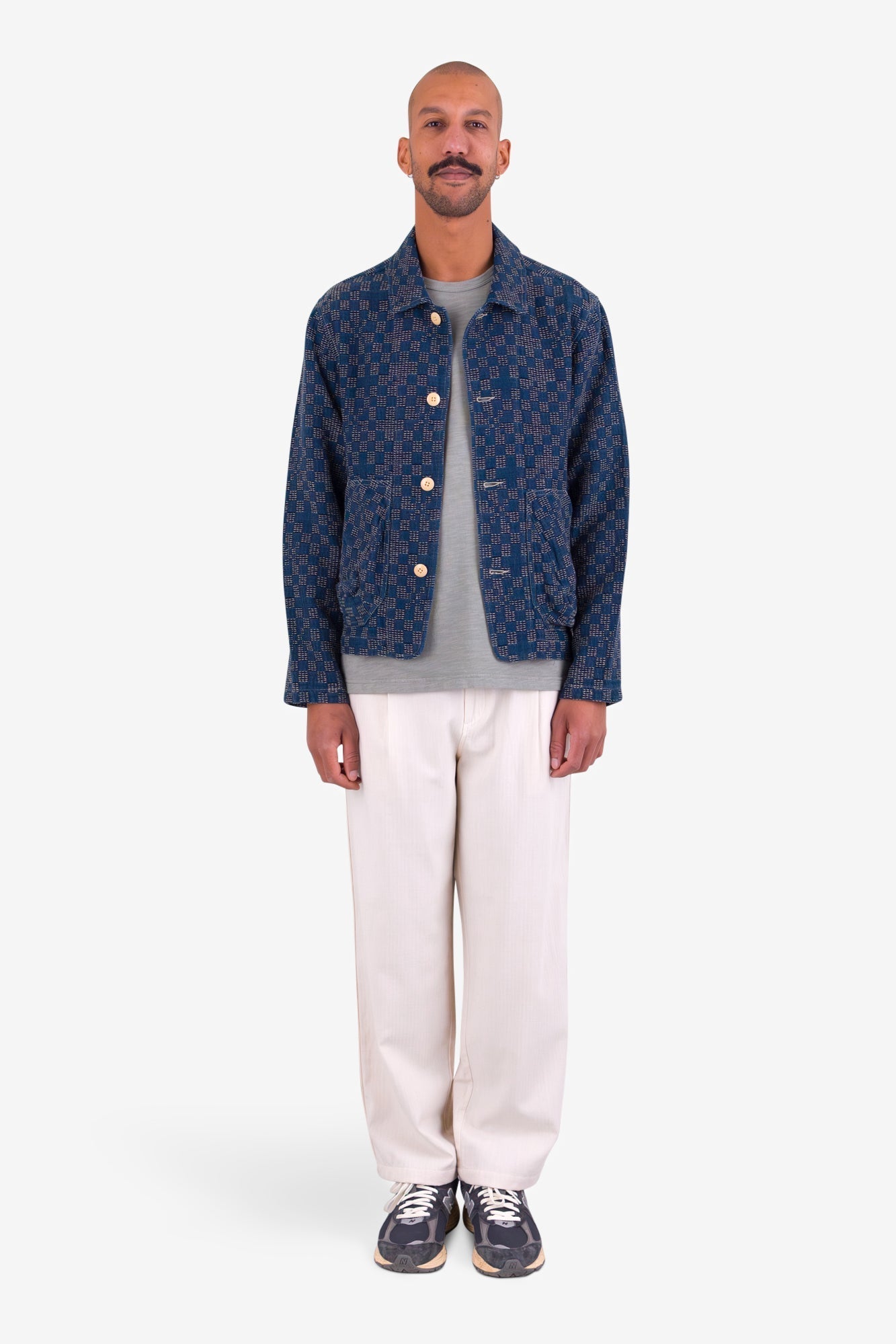 Ethan - Giacca Prism Indigo Mix Checkerboard