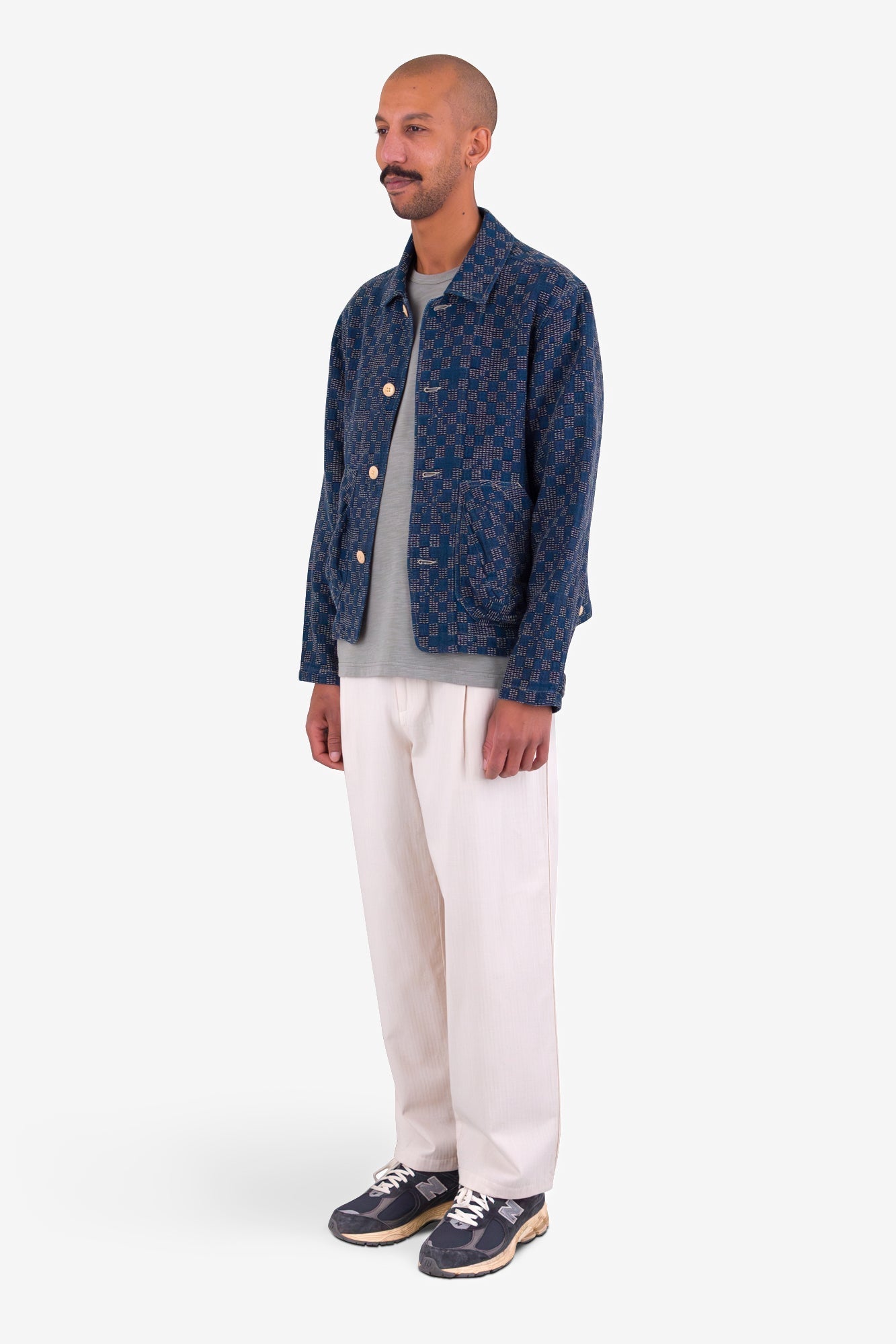 Ethan - Giacca Prism Indigo Mix Checkerboard