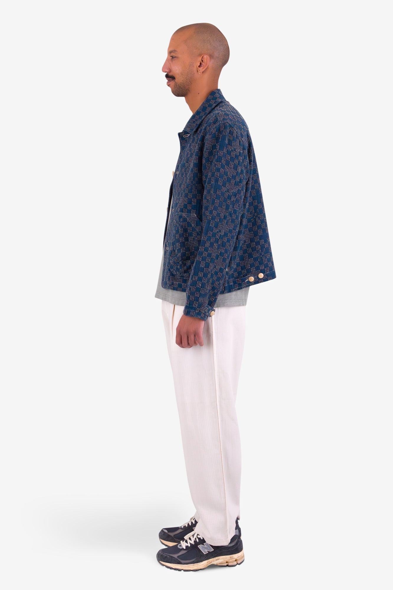 Ethan - Giacca Prism Indigo Mix Checkerboard